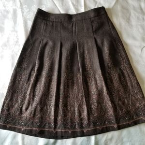 Beautiful Loft Brown/Multi Wool Blend Skirt Sz 8